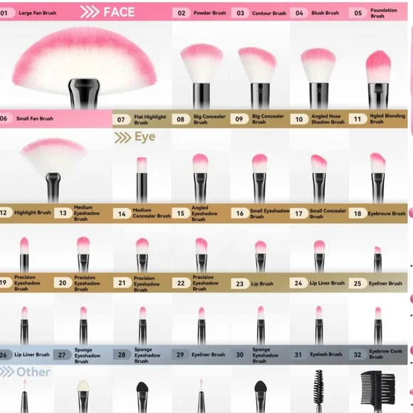 32 Piece Makeup Brush Set - Picture 3 of 6